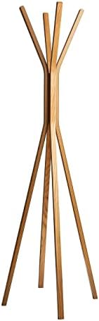 Adesso Toby Coat Rack with Natural Oak Finish – Space-Saving Entryway Organizer Perfect for Coats, Bags, Purses and Hats – 6 Hooks, 68.25" Tall by Adesso