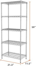 SINGAYE 5 Metal Shelves Wire Shelving Storage Shelf Adjustable Unit Pantry - Image 3