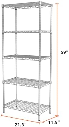 SINGAYE 5 Metal Shelves Wire Shelving Storage Shelf Adjustable Unit Pantry - Image 3
