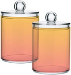 4 Pack Qtip Holder Dispenser with Lids,Orange Gradient Storage Containers,Bathroom Canisters Organizer for Cotton Ball,Cotton Swab,Cotton Round Pads,Floss 21214696 - Image 7