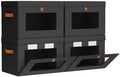 Homsorout Small Closet Storage Bins - Closet Shelf Organizer with Open Window, 4 Pack, Black by Homsorout