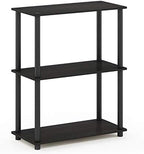 Furinno TURN-N-TUBE Storage Shelves, 3-Tier Book Shelf, Corner Shelf, Toolless Open Shelves, for Organization and Storage, Living Room, Garage, Home Office, Espresso - Image 5