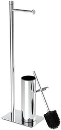 RUACQ Toilet Paper Holder Stand with Toilet Brush & Holder Set, Chrome by Ruacq