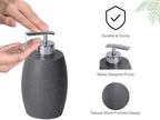 Clasin Home Grey Bathroom Accessories Set 3 PC, Resin Sandstone Look Soap Dispenser, Toothbrush Cup, Soap Dish, Bathroom Soap Dispenser Set for Home Decor and Kitchen - Image 5