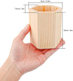 18 Pack Hexagon Unfinished Wooden Pencil Holder, 3 x 3 x 4 Inch Wood Pencil Cup Holder, Wood Crafts Pencil Cup for Desk, Office, DIY Project - Image 2
