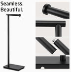 KES Freestanding Toilet Paper Holder Stand with Weighted Base, Black, 26" - Image 3