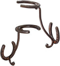 Cowboy Hat Rack - Set of 2 Decorative Wall-Mounted Holder - Heavy-Duty Iron Hanger and Organizer DIY Kit for Hats, Coats and Keys - Rustic Western Horseshoe Hooks for Storage and Display by Unknown