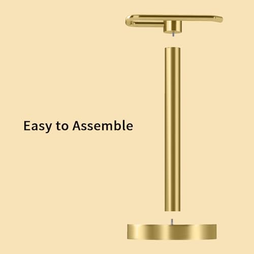 YUMORE Hand Towel Holder Stand Countertop Towel Rack Free Standing Towel Bar Hanger for Bathroom Kitchen (Gold) - Image 6