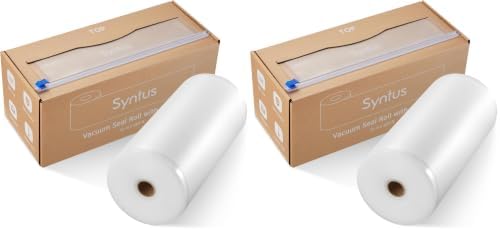 Syntus 11" x 150' Vacuum Sealer Bags for Food Seal Rolls with Cutter (Pack of 2) by Syntus