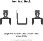 Heavy Duty Iron Wall Hook for Cast Iron Skillets, 7.6-Inch Utility Hanger for Garage and Kitchen Storage - Image 7