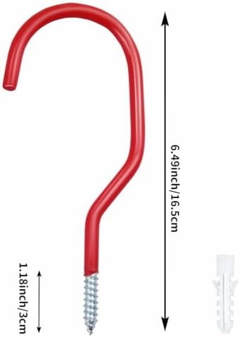 24 Pack Bike Rack Garage Hooks for Hanging, PVC Coated, Red - Image 2