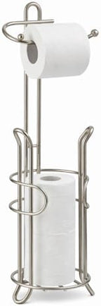 SunnyPoint Bathroom Toilet Tissue Paper Roll Storage Holder Stand with Reserve, The Reserve Area Has Enough Space to Store Mega Rolls (SN) by SunnyPoint