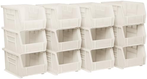 Akro-Mils 30237 AkroBins Plastic Storage Bins, 9"x6"x5", Stone, 12-Pack by Akro-Mils