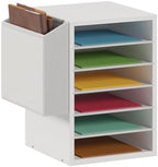 Unionly 6 Tier Adjustable Mail Sorter,Wood Paper Organizer for Class,Office by Unionly