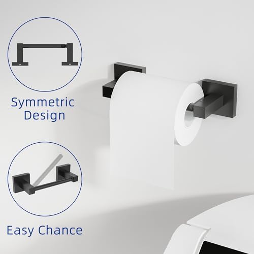 RUACQ Bathroom Accessories, 3-Piece Bathroom Hardware Set, Matte Black - Image 3
