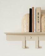 Kazai. Coat Rack Wall Mount with Shelf 'Holmsen' | Coat Rack with Shelf for Storage and Display | Wall Hooks for Hanging Clothes and Purses | Modern Entryway Hangers in Metal | Sand Taupe - Image 6