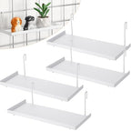 Yaocom 4 Pcs Gridwall Shelf Hooks Rack and Hanging Shelf for Wire Grid Panel Grid Panel Accessories Metal wall Shelves for Home Garage Retail (White) by Yaocom