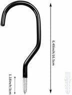 24 Pack Bike Rack Garage Hooks for Hanging, PVC Coated, Black - Image 2