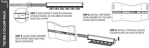 TAG Hardware Designer 15 Hook Full Extension Telescopic Tie Rack Closet Organizer (MATT Gold) - Image 4