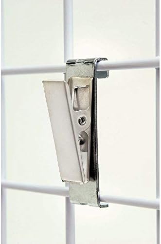 NAHANCO GW122 2" Metal Pinch Clips for Gridwall, Brushed Chrome (Pack of 12) - Image 2