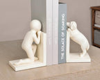 Decorative Bookends for Shelves, Modern Human & Dog Antique Resin Book Ends - Image 2