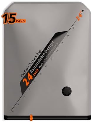 Vacbird 15 Pack 24" Vacuum Bags for Storage - Pump Not Included, Compression Packing Seal for Clothing Travel Luggage Suitcase, Compact & Airtight by VACBIRD