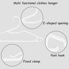Plastic Hangers, Short Neck Hangers for Clothes, Z-Shape Shirt Hanger for Men 16.5", Flat Space Saving Blouse Hanger for Adults Suit, Hoody, Dress, Small Necked Clothing, Percha de Plástico White 20 - Image 4