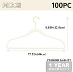 MIZGI Premium Velvet Hangers Pack 100 Pcs Heavyduty - Non Slip Slimline - Velvet Suit Hangers Ivory - Gold Hooks,Space Saving Clothes Hangers … - Image 2