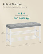 SONGMICS Shoe Bench, Storage Bench, Entryway Bench with Cushion - Image 3