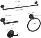 Classic Bathroom Hardware Accessories Set 4 Piece Black - Image 7