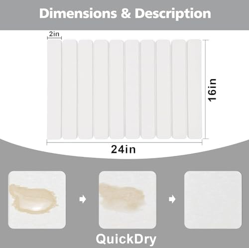 Large Stone Dish Drying Mat for Kitchen Counter,Equipped Dish Rack, Diatomaceous Earth Material, Foldable and Super Absorbent Dish Drying Pad Suitable for Tableware, Bottles and Cup (White, 24×16 IN) - Image 2