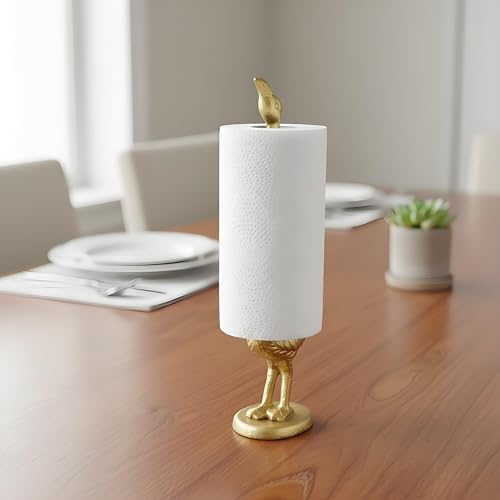 Flamingos Paper Towel Holder Cast Iron Paper Towel Holder Funny Toilet Paper Holder for The Floor or Counter in The Kitchen or Bathroom Bronze Rustic - Image 2