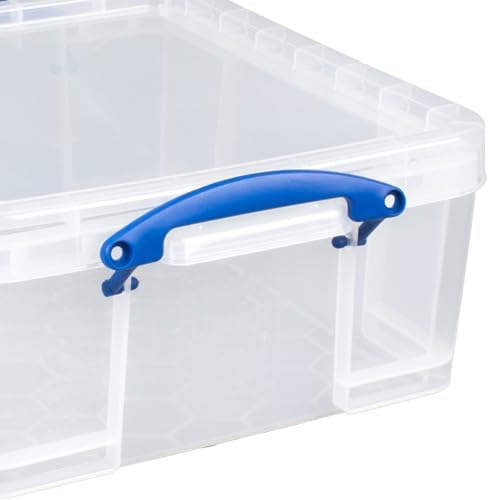 Really Useful Box 5 Pack 17L Plastic Storage Bins with Snap Lids and Clip Lock, Clear - Image 4