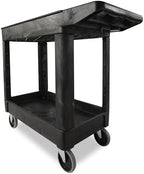 Rubbermaid Commercial Products 2-Shelf Utility/Service Cart, Small, Lipped Shelves, Storage Handle, 500 lbs. Capacity, for Warehouse/Garage/Cleaning/Manufacturing - Image 6