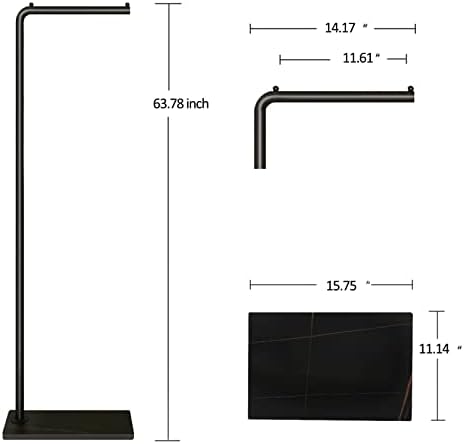 Metal Coat Rack, Modern Clothing Tree with Heavy-weight Slate Base, Small Coat Stand for Entryway/Bedroom/Hallway, Standing Plant Hanger, Matte Black - Image 4