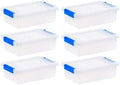 Set Of 6 Stackable 2.4 Quart Storage Bins With Latching Lids, Clear Plastic Containers With Secure Closures & Side Handles For Crafts, Office & Home Organization by Unknown