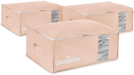 Compactor XXL 3 Vacuum Storage Bag & 3 Semi-Rigid Box, Closet Organizer, 210L by Compactor