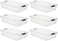 Rubbermaid Cleverstore Clear 41 QT Pack of 6 Stackable Plastic Storage Containers with Durable Latching Clear Lids by Rubbermaid