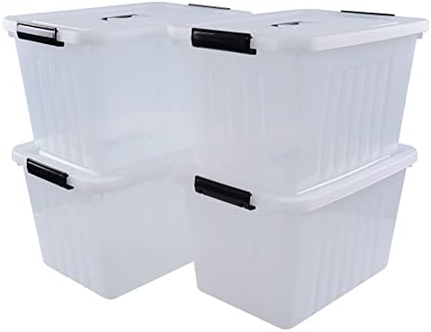 Farmoon 20 Quart Clear Latching Storage Bin, 4 Packs Lidded Storage Boxes - Image 7