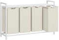 VASAGLE Laundry Hamper with Shelf, 4 Pull-Out Bags, 4 x 10.6 Gallons (40L) by VASAGLEbySONGMICSHOME