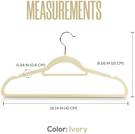 Utopia Home Premium Velvet Hangers 30 Pack - Non-Slip Clothes Hanger with Tie Bar - Ivory Hangers with 360 Degree Rotatable Hook - Heavy Duty Coat Hanger - Image 2