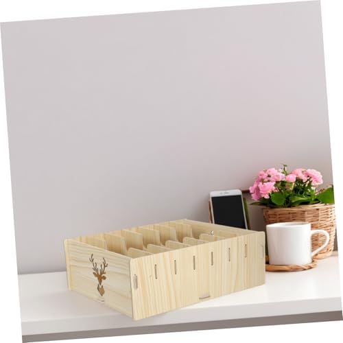 Desktop Storage Organizer Wood Multi-Purpose Shelf for Office Files - Image 7
