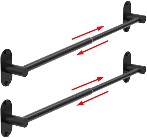 Towel Bar, Adhesive or Drill Wall Mount, Matte Black, 2 Pack by MIROAMZ