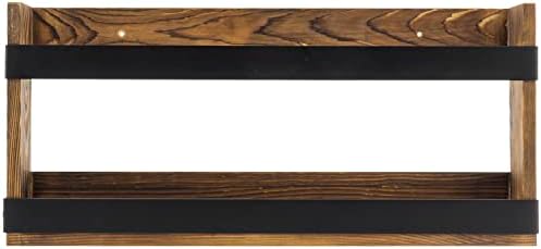 MyGift Magazine Rack, Burnt Wood & Black Metal, Wall-Mounted Display - Image 6