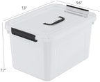 10 Liters Clear Boxes with Handles, Plastic Storage Tote Set of 6 - Image 4