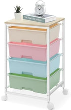 SYKIARIOL Rolling Cart with Drawers, 4-Drawer Utility Cart, Rainbow by SYKIARIOL