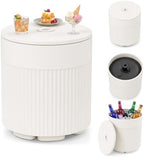 Tangkula 3-in-1 Umbrella Side Table (White) by TANGKULA