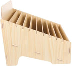 Wooden Desk Organizer with Multi Compartment Design for Organizing Invoices and Mail, Large Capacity Office Storage Box with Rustic Finish, for Home or Store Use by GATHINESS