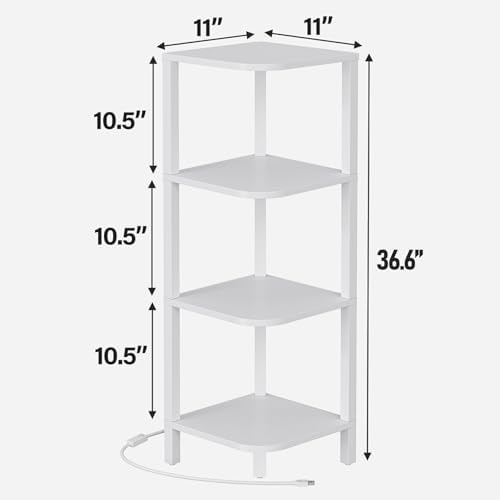 TUTOTAK Corner Shelf, 4-Tier Corner Bookshelf for Small Space - Image 2