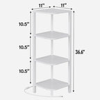 TUTOTAK Corner Shelf, 4-Tier Corner Bookshelf for Small Space - Image 2